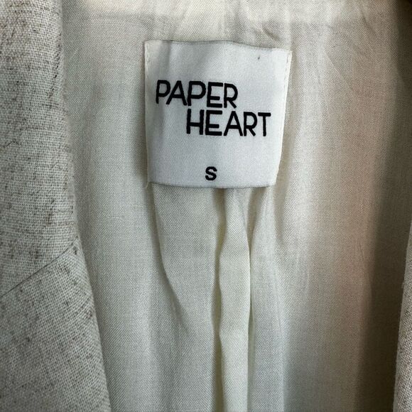 Paper Heart Lightweight Double Breasted Cotton/Linen Blazer Size Small - Picture 6 of 7